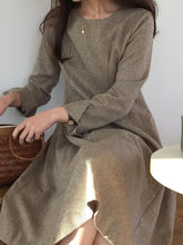 Load image into Gallery viewer, Casual Loose Round Neck Solid Color Long Sleeve Dress