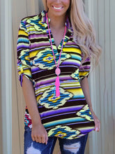 Load image into Gallery viewer, Fashion Casual Irregular Printed V-neck T-shirt