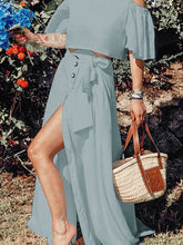 Load image into Gallery viewer, Solid Color Button Loose Two-piece Set