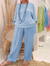 Load image into Gallery viewer, Simple Long Sleeve Top Pocket Trouser Suit for Women