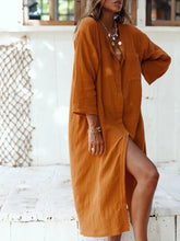 Load image into Gallery viewer, Fashion Casual Solid Color Shirt Dress