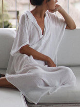 Load image into Gallery viewer, Solid Color Shirt Collar Casual Dress