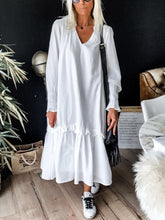 Load image into Gallery viewer, V-Neck Lace Long Sleeve Dress