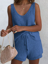 Load image into Gallery viewer, Vest Shorts Knitting Casual Two Piece Set