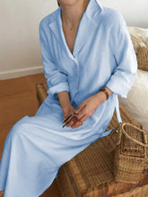 Load image into Gallery viewer, Simple Casual Comfortable Loose Lapel Maxi Dress