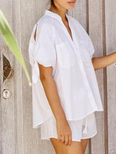 Load image into Gallery viewer, Solid Color Suit with V-neck Pocket