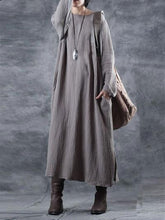 Load image into Gallery viewer, Personality Fashion Solid Color Round Neck Dress