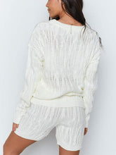 Load image into Gallery viewer, Long Sleeve Sweater Casual Shorts Knit Set