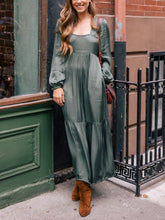 Load image into Gallery viewer, Elegant Lantern Sleeve Vintage Maxi Dress
