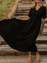 Load image into Gallery viewer, Solid Color Casual Button Dress