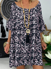 Load image into Gallery viewer, Leopard Swing Holiday Half Sleeve Dresses