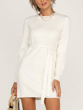 Load image into Gallery viewer, Round Neck Solid Color Long Sleeve Loose Dress