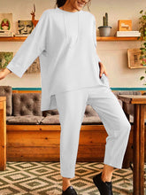 Load image into Gallery viewer, Simple Casual Loose Round Neck Top Pants Set