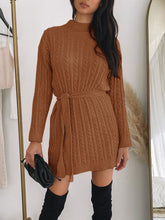 Load image into Gallery viewer, Casual Solid Color Round Neck Wool Dress