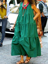 Load image into Gallery viewer, Pure Color Sleeveless Loose Summer Casual Dress