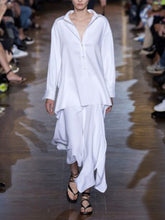 Load image into Gallery viewer, V-neck Casual Long-sleeved Shirt Irregular Skirt Two-piece