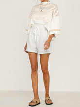 Load image into Gallery viewer, Casual Striped Top and Shorts Two-piece Set