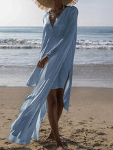 Load image into Gallery viewer, Sexy Solid Color Long Sleeve V-neck Dress