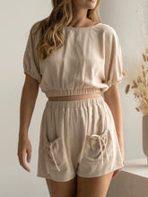 Load image into Gallery viewer, Casual Round Neck Short Sleeve Solid Color Two-piece Suit
