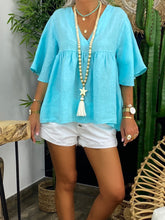 Load image into Gallery viewer, Simple Casual Loose Short Sleeve V Neck Top