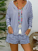 Load image into Gallery viewer, Striped Hooded Long Sleeve Suit