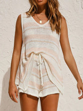 Load image into Gallery viewer, Casual Loose Round Neck Striped Two-piece Suit