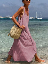 Load image into Gallery viewer, Casual V-Neck Solid Color Dress