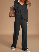 Load image into Gallery viewer, Casual Loose Solid Color Round Neck Two-piece Suit