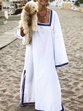 Load image into Gallery viewer, Solid Color Long-sleeved Casual Maxi Dress for Summer