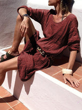 Load image into Gallery viewer, Solid Color Casual Short Sleeve Dress