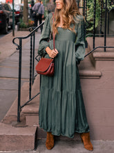 Load image into Gallery viewer, Elegant Lantern Sleeve Vintage Maxi Dress