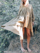 Load image into Gallery viewer, Solid Color Irregular V-Neck Dress