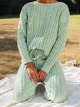 Load image into Gallery viewer, Casual Loose Round Neck Long Sleeve Top Pants Knitted Suit