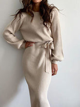 Load image into Gallery viewer, Round Neck Knitted Tight Fit Dress