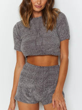 Load image into Gallery viewer, Fashion Casual Solid Color Short Two-piece Suit