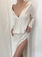 Load image into Gallery viewer, Sexy Solid Color Long Sleeve V-neck Split Dress