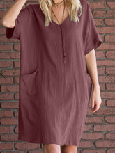 Load image into Gallery viewer, Fashionable Solid Color V-neck Dress
