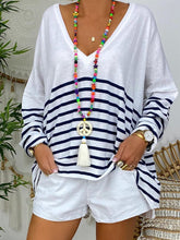 Load image into Gallery viewer, Striped V-Neck Long Sleeve Suit