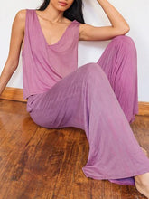 Load image into Gallery viewer, Simple Casual Loose V Neck Top Pants Set