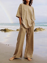 Load image into Gallery viewer, Simple Casual Round Neck Top Pants Suit