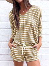 Load image into Gallery viewer, Casual Star Print Top and Drawstring Wide-leg Slacks Suit