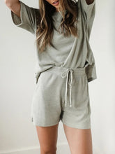 Load image into Gallery viewer, Casual Solid Color Short Sleeve Round Neck Two-piece Suit