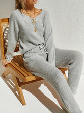 Load image into Gallery viewer, Simple Casual Loose Loungewear Top Pants Knitted Suit
