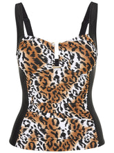 Load image into Gallery viewer, Leopard Print Split Swimsuit Tankini