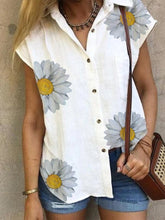 Load image into Gallery viewer, V-Neck Short Sleeve Shirts Button Tops