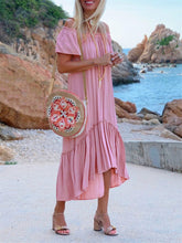 Load image into Gallery viewer, Elegant Romantic Dating Short Sleeve Irregular Midi Dress