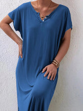 Load image into Gallery viewer, Casual Loose Short Sleeve V-Neck Casual Maxi Dress