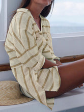 Load image into Gallery viewer, Fashion Shirt Collar Striped Dress