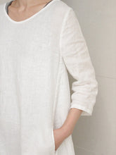 Load image into Gallery viewer, Middle Sleeve Solid Soft Casual Dress