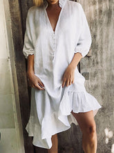 Load image into Gallery viewer, Simple Casual Loose V-Neck Dress